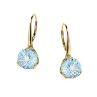 9K Blue Topaz Gold Earrings