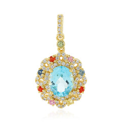 Sky Blue Topaz Silver Pendant