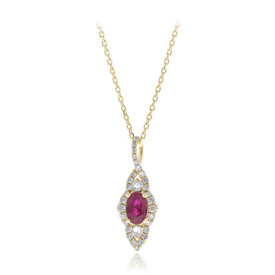 14K AAA Mozambique Ruby Gold Necklace (CIRARI)