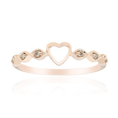 9K SI1 Argyle Rose De France Diamond Gold Ring