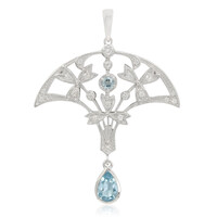 Sky Blue Topaz Silver Pendant