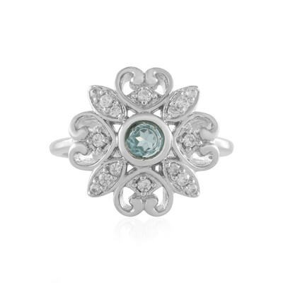 Blue Apatite Silver Ring