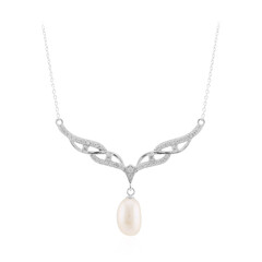 White Freshwater Pearl Silver Necklace