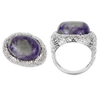 Charoite Silver Ring