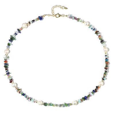 White Freshwater Pearl Silver Necklace (Riya)