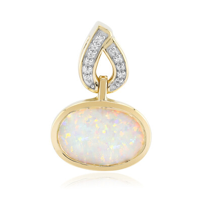9K Brazilian White Opal Gold Pendant