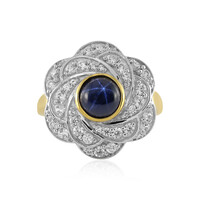 Blue Star Sapphire Silver Ring