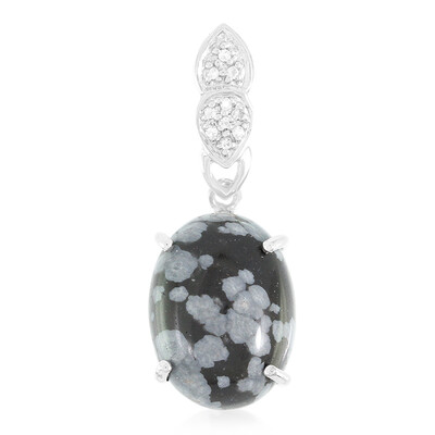 Snowflake Obsidian Silver Pendant
