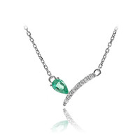14K AAA Zambian Emerald Gold Necklace (CIRARI)