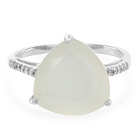 White Moonstone Silver Ring