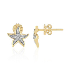 14K VVS1 (G) Diamond Gold Earrings