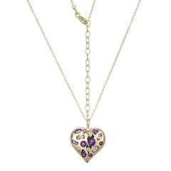 Zambian Amethyst Silver Necklace (Adela Silber)