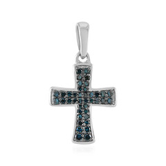 I2 Blue Diamond Silver Pendant