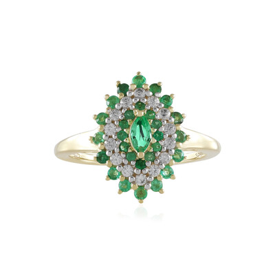 9K Zambian Emerald Gold Ring