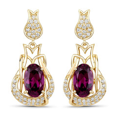 14K Magenta Garnet Gold Earrings (SUHANA)