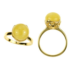 Baltic Amber Silver Ring