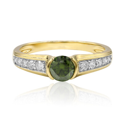 9K VS1 Green Diamond Gold Ring (Annette)