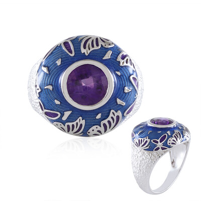 Amethyst Silver Ring (Adela Silber)