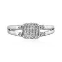 I2 (I) Diamond Silver Ring