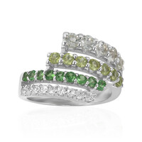 Green Amethyst Silver Ring
