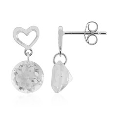White Topaz Silver Earrings