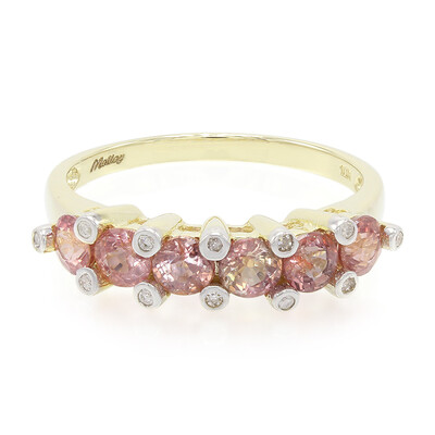 10K Unheated Padparadscha Sapphire Gold Ring