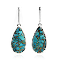 Blue Copper Turquoise Silver Earrings (Faszination Türkis)