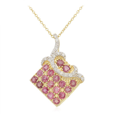 18K Unheated Padparadscha Sapphire Gold Necklace (AMAYANI)