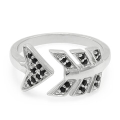 Black Spinel Silver Ring