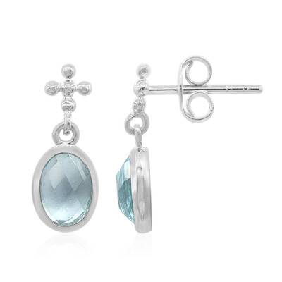 Sky Blue Topaz Silver Earrings