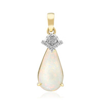 9K Brazilian White Opal Gold Pendant