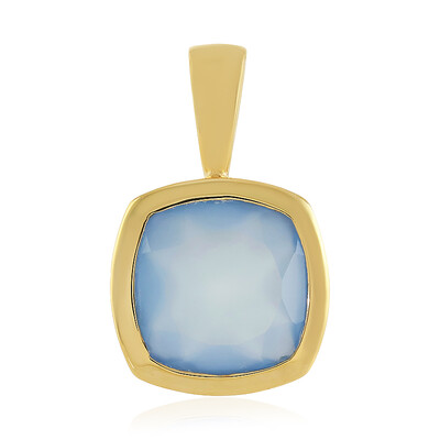 Blue Chalcedony Silver Pendant