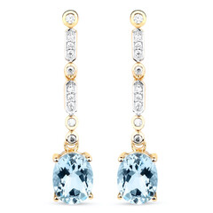 14K AAA Aquamarine Gold Earrings