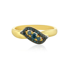 I4 Blue Diamond Silver Ring