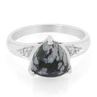 Snowflake Obsidian Silver Ring