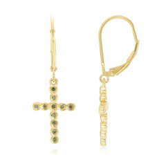 Fancy Diamond Silver Earrings