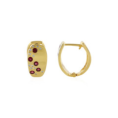 Noble Red Spinel Silver Earrings