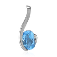 Swiss Blue Topaz Silver Pendant
