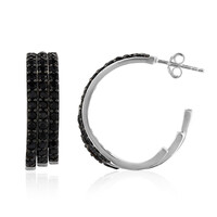 Black Spinel Silver Earrings
