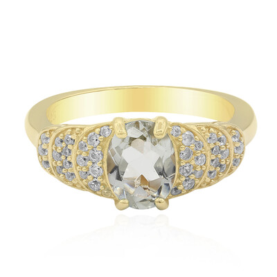 Green Amethyst Silver Ring