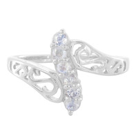 Rainbow Moonstone Silver Ring