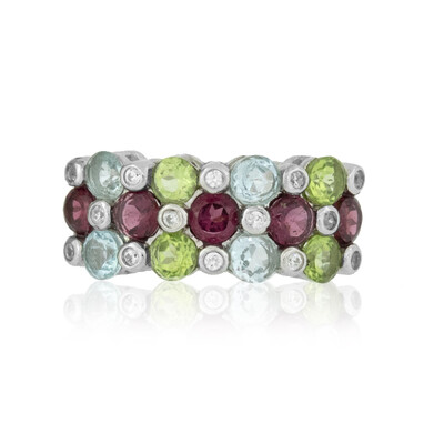 Rhodolite Silver Ring