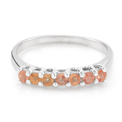 Orange Sapphire Silver Ring