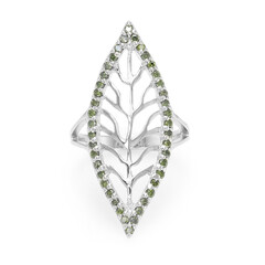 Fancy Diamond Silver Ring
