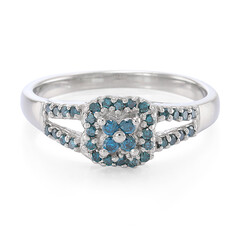 Fancy Diamond Silver Ring