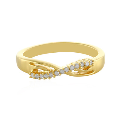 I4 (J) Diamond Silver Ring