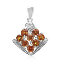 Sunset Ruby Silver Pendant
