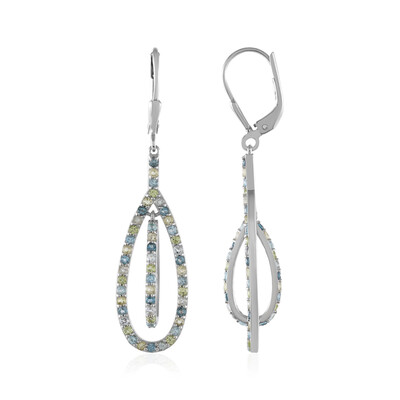 London Blue Topaz Silver Earrings (KM by Juwelo)