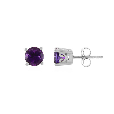 Zambian Amethyst Silver Earrings