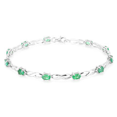 Zambian Emerald Silver Bracelet